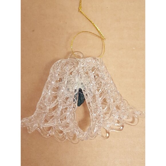 Vintage Hand Blown Spun Glass Bell Figurine Christmas Ornament Holiday - Picture 7 of 7